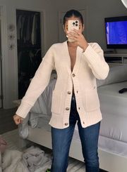 Abercrombie and Fitch white Long-Length Chenille Cardigan