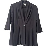 Carol Rose 3/4 sleeves black cardigan polyester jacket