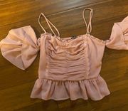 Pink Off The Shoulder Mini Shirt