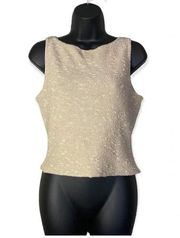 Heart Soul Sleeveless Knit Tan Marbled Crew Neck Blouse