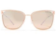 Michael Kors Stockholm Square Crystal Gradient Sunglasses Rose Gold Frame NEW