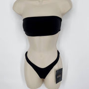 Naked Wardrobe Swim Black Bandeau Bikini Swimsuit NEW Sz XS Style NW-W0739