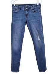 Kut From The Kloth Mid Rise Distressed Straight Leg Jean W/ FLAW Size 4