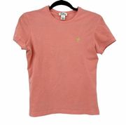 Lilly Pulitzer Womens Sz Small Shirt Basic Tee Coral Pink Short Sleeve Crew Neck