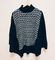 Black & White Shawl Sweater