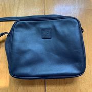 Giani Bernini Authentic Leather Box Shoulder Bag, Color Blue Navy, Size Medium