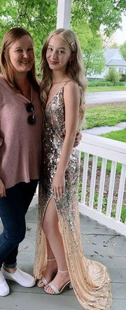 Gold / Nude Prom / Formal Dress