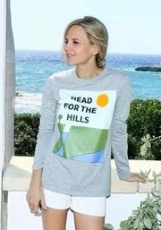 Tory Burch Sport Head for the Hills Long Sleeve Grey Top in Size S