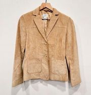 LOFT Button Up Leather Jacket Tan Size 0