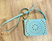 crossbody purse, light blue