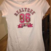 Realtree Size S Ladies White Pink Camo Tee NEW NWOT