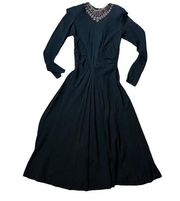 Hand Made Vintage Black Beaded Dress with stunning details