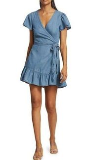 Paige Calie Denim Chambray Wrap Dress Blue Size XS NEW