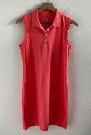 Tommy Bahama Preppy Collared Travel Mom Athleisure Dress Coral Small