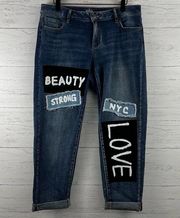 Soho New York & Company Patchwork Jeans Size 8