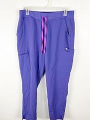 FIGS Technical Collection Purple Drawstring Waist Multiple Pocket Pants, XXL