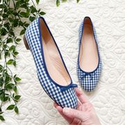 J. Crew Kiki Gingham Ballet Flats Sz 7.5