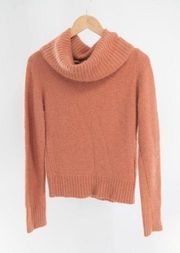 CODE X MODE Angora Blend Cowl Neck Sweater Peach Terracotta Medium