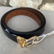 Lauren Conrad black belt gold buckle size 2X (waist 52) NEW