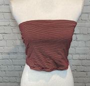HEARTS & HIPS Stretchy Red & White Striped Tube Top-Large