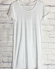 James Perse white rolled sleeve tee dress small NWT