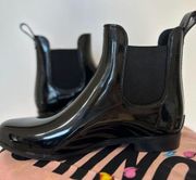 Tinsley Rubber Rain Boots in Black Polished