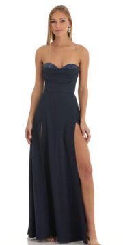 maxi dress dark blue