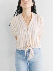 Rails June Top Dolman Sleeve in Amber Stripe size Medium