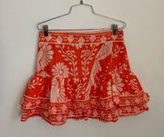 Farm Rio Orange Neon Jungle Mini Skirt