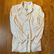 Cache flax linen blend cream blazer size small