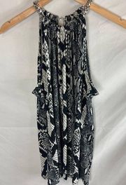 MICHAEL Michael Kors Snakeksin Chain Neck Sleeveless blouse Size Large