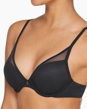 - 24/7® Classic Uplift Plunge Bra Black Removable Pads 38C