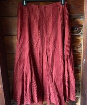 Ambiance Apparel Pleated Maxi Boho Chic Skirt sz 12