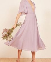 NEW NWT  Rhodes Wrap Dress Midi Dress Lilac