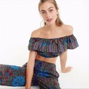 J Crew Crop Off Shoulder Ruffle Top