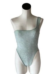 ZARA NWT  LIMITLESS CONTOUR COLLECTION ONE SHOULDER BODYSUIT MINT GREEN M/L