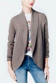 INC Curved-Hem Shawl Collar Cardigan in Taupe