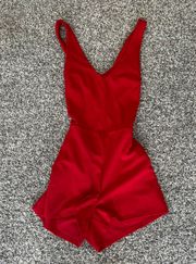 Red Short Romper 