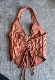 Faux Leather Corset Top