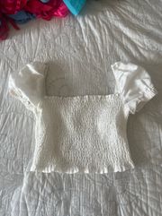 White Puffy Sleeve Top