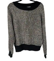 Bar III Metallic Rainbow Knit Top.