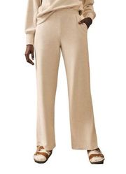 Faherty Legend Lounge Wide Leg Pant Pull On Pant Beige Women Size XS Travel NWOT