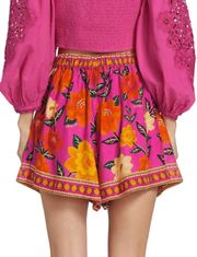 Layered Floral Tapestry Shorts