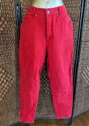 Size XS//Vintage 80s Red Calvin Klein High Waisted Mom Jeans
