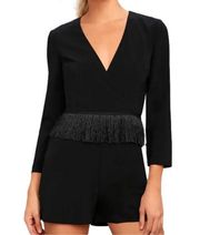 Ali & Jay Because I Can Black Fringe Romper