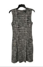 Sharagano Plaid Crew Neck Sleeveless A-Line Dress Size 8