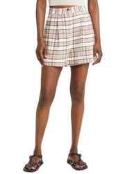 Treasure & Bond Beige Plaid Chanterelle Shorts Size 8 NEW