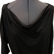 Boston Proper Tunic Small Black Asymmetric Hem