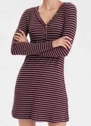 American Eagle  Long Sleeve Striped Henley Dress