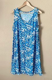 NWT Draper James Ruffle Nightie In Blue Shadow Floral